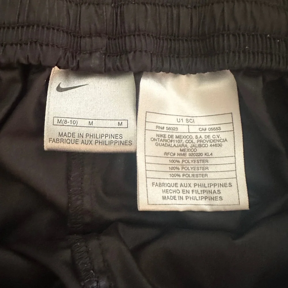Nike Mens Windbreaker Track Pants Black Swoosh Logo Ankle Zip Medium